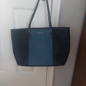 Michael Kors Blue and Black Tote Bag